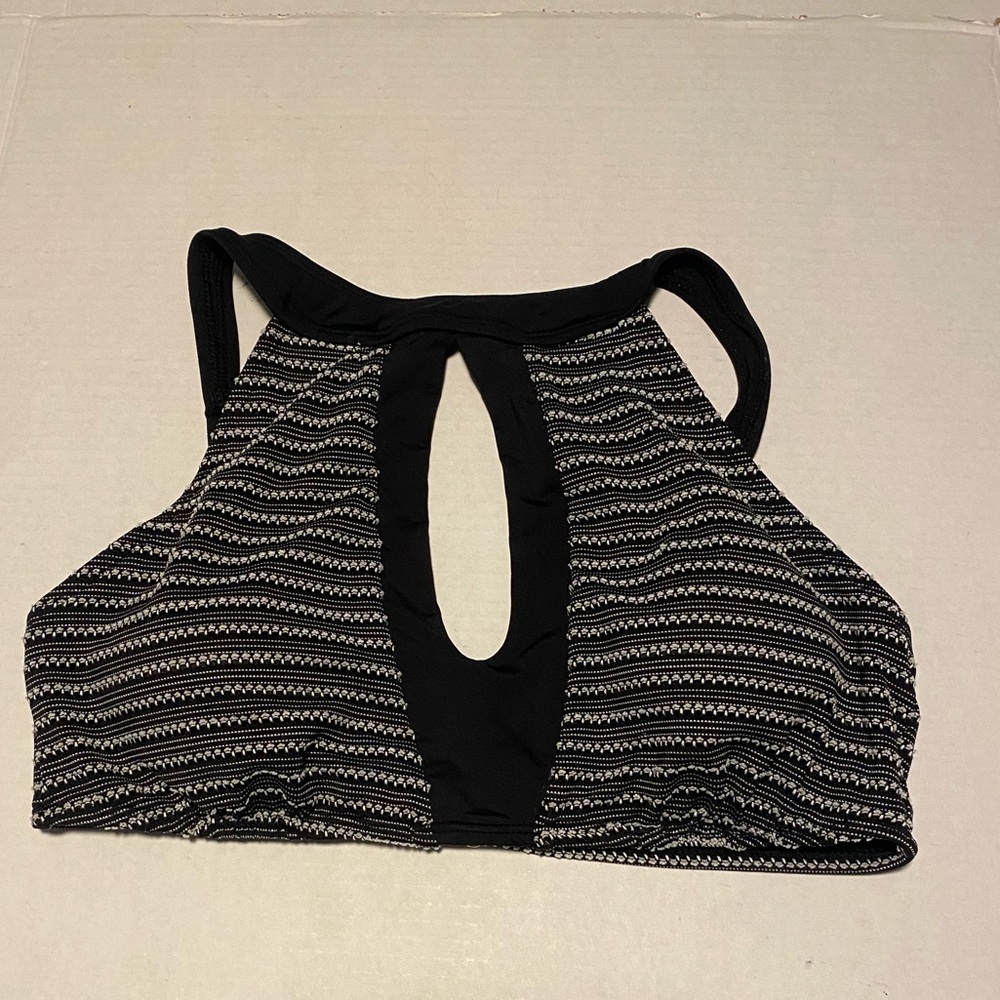Liz Claiborne women’s size medium swimsuit top bikini swim beach navy sport
